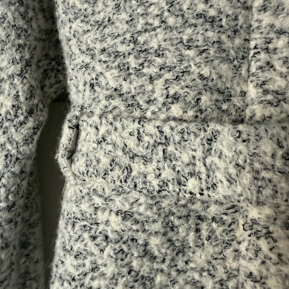 Mango Belted Wool Blend Cardigan Jacket Size S Gray Bouclé Coatigan - Picture 4 of 5